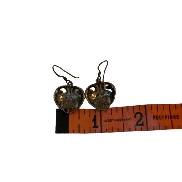 Boho Heart Earrings Vintage Valentines Anniversary y2k Jewelry Pendant 90s - Picture 4 of 5